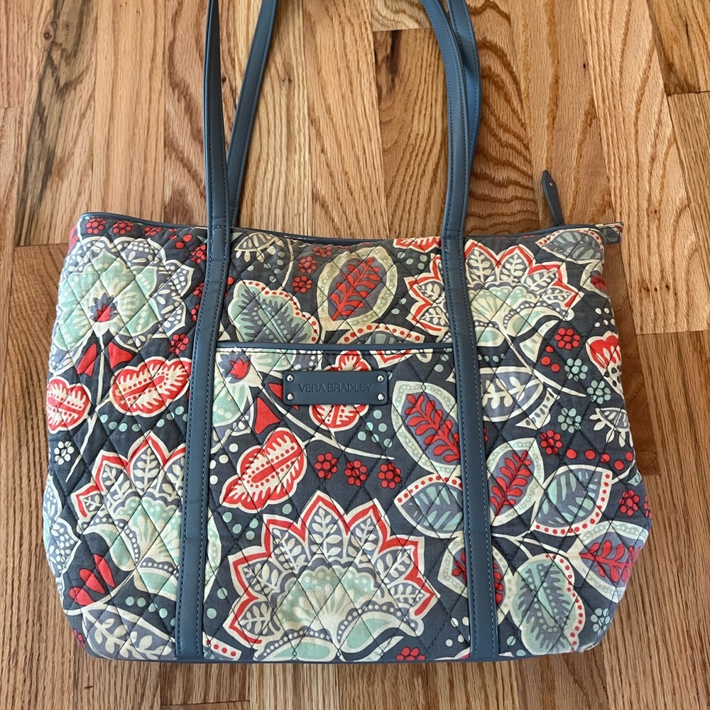 Vera Bradley Red and Green Paisley Tote Bag